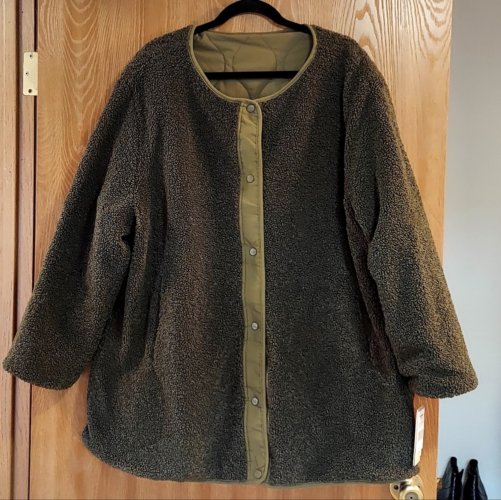 NWT UGG Koolaburra Olive Green Reversible Jacket XXL Ptp 27" Length 32" - Picture 5 of 7
